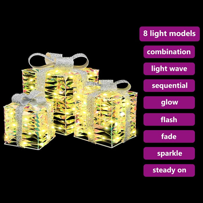 Scatola Regalo 3 pcs Bianco caldo 20 x 20 x 20 cm PET 42019095