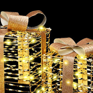 Scatola Regalo 3 pcs Bianco caldo 20 x 20 x 20 cm PET 42019096