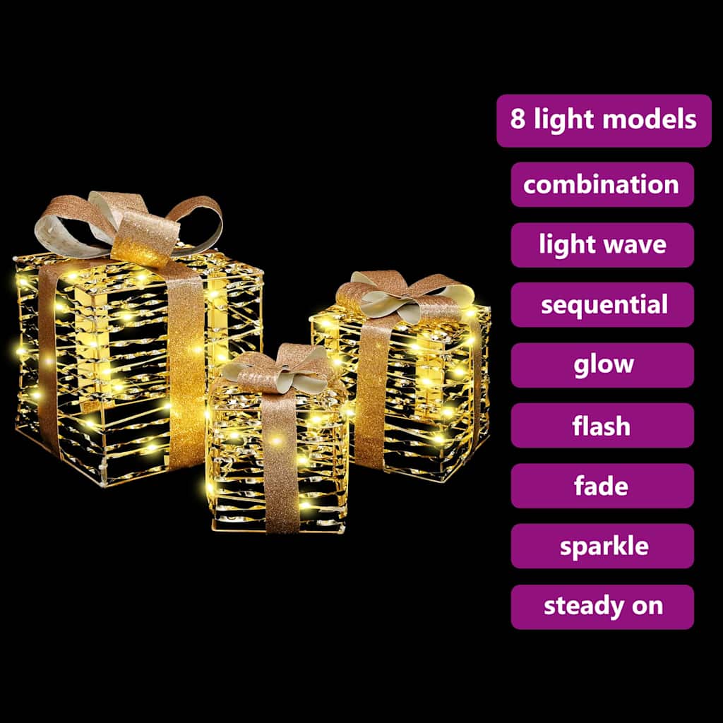 Scatola Regalo 3 pcs Bianco caldo 20 x 20 x 20 cm PET 42019096