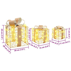 Scatola Regalo 3 pcs Bianco caldo 20 x 20 x 20 cm PET 42019096