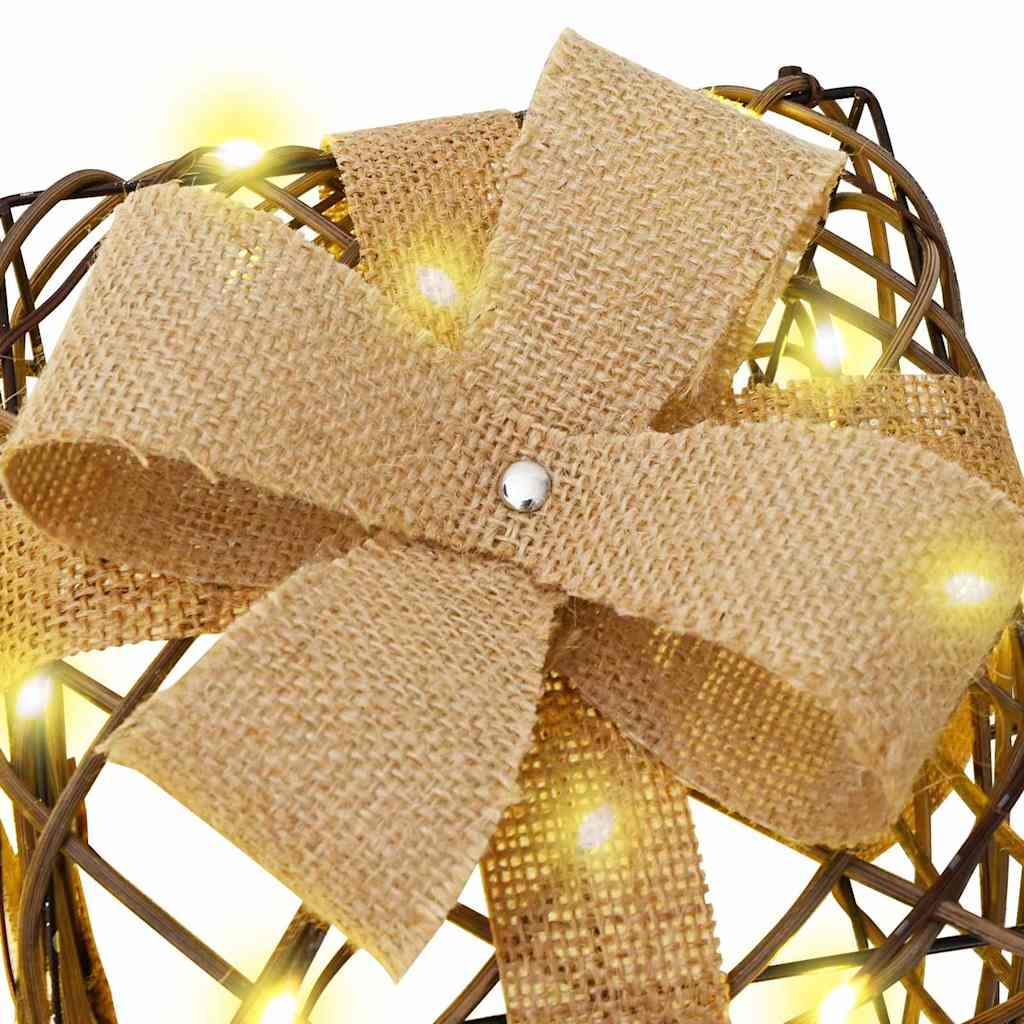 Scatola Regalo 3 pcs Bianco caldo 20 x 20 x 20 cm Rattan 42019097