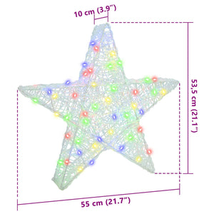 Stella 3D con 50 LED Multicolore 55 x 53.5 x 10 cm Acrilico 42019101