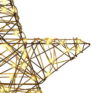 Stella 3D con 50 LED Bianco caldo 55 x 52.5 x 9 cm Rattan 42019104