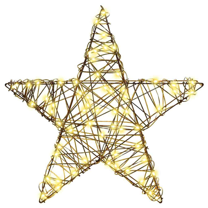 Stella 3D con 50 LED Bianco caldo 55 x 52.5 x 9 cm Rattan 42019104