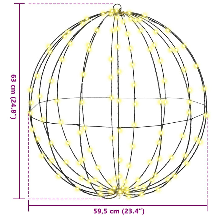 Palla con 192 LED Bianco caldo 60 cm Metallo 42019108