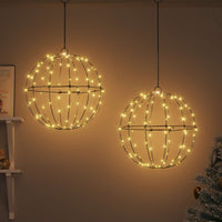 Palla con 192 LED 2 pcs Bianco caldo 40 x 40 x 43,5 cm Metallo 42019110