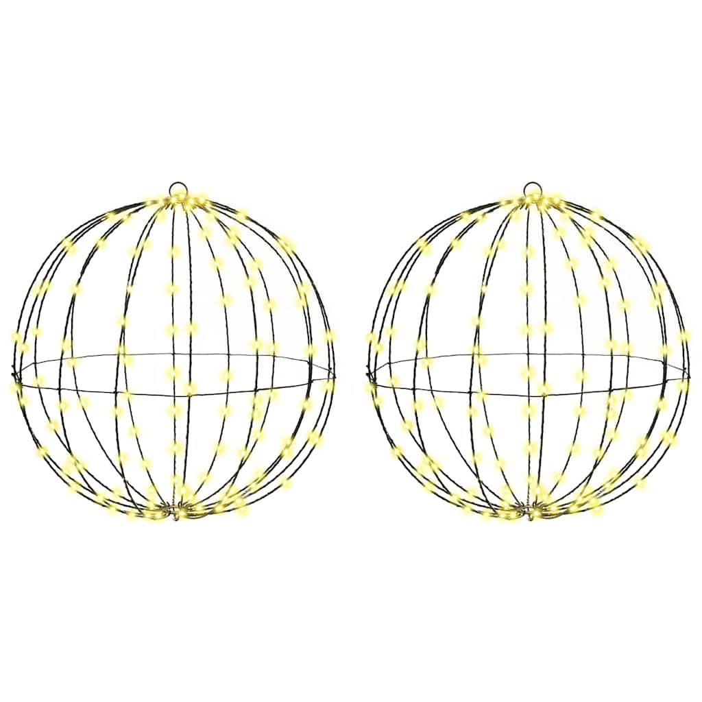 Palla con 320 LED 2 pcs Bianco caldo 50 cm Metallo 42019111