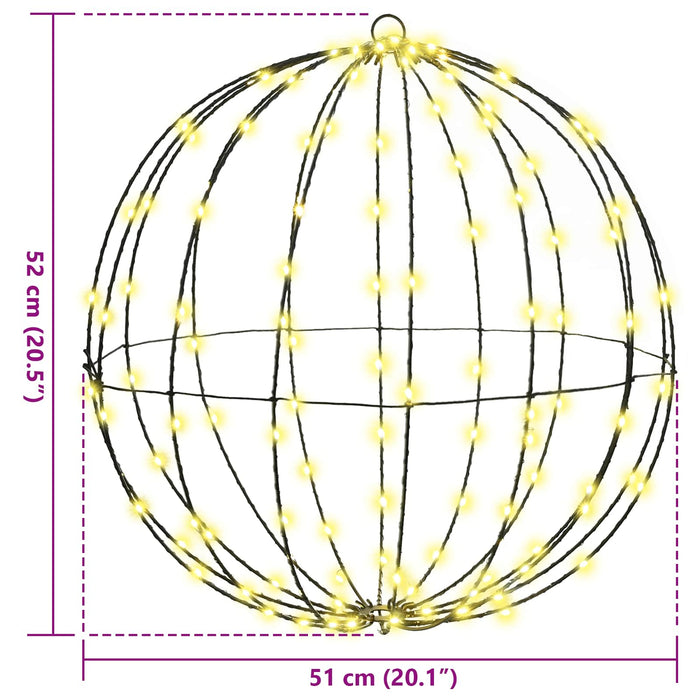 Palla con 320 LED 2 pcs Bianco caldo 50 cm Metallo 42019111