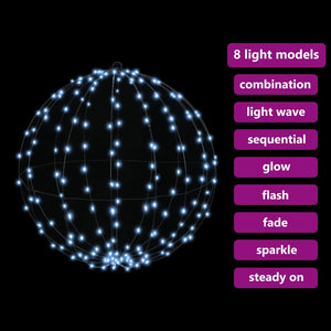 Palla con 192 LED Bianco freddo 60 cm Metallo 42019116