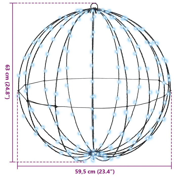 Palla con 192 LED Bianco freddo 60 cm Metallo 42019116
