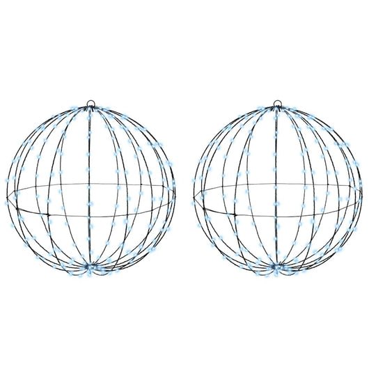 Palla 2 pcs Bianco freddo 59,5 x 59,5 x 63 cm Metallo 42019120