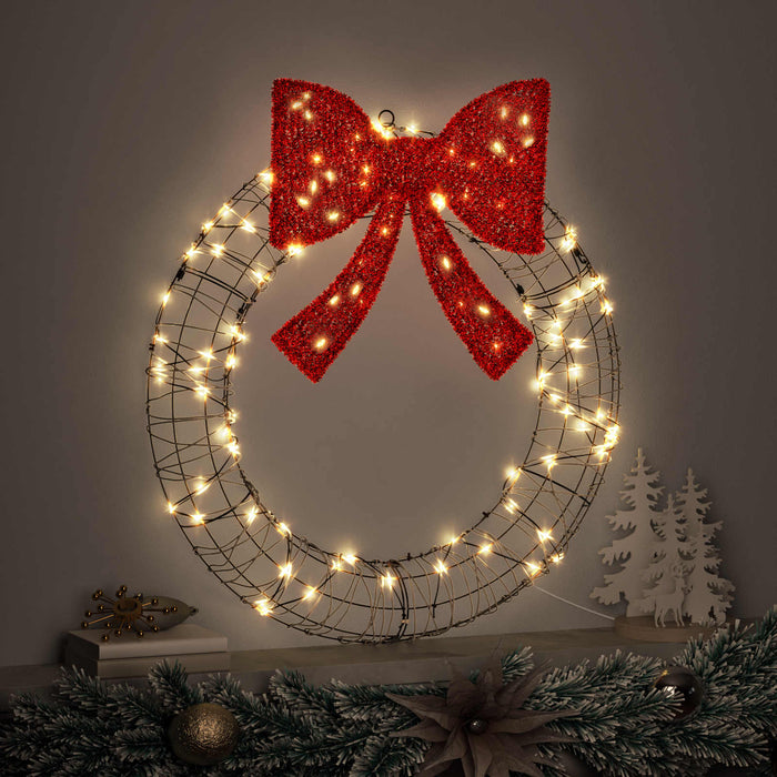 Ghirlanda con 60 LED Bianco caldo 75 cm Rattan 42019139