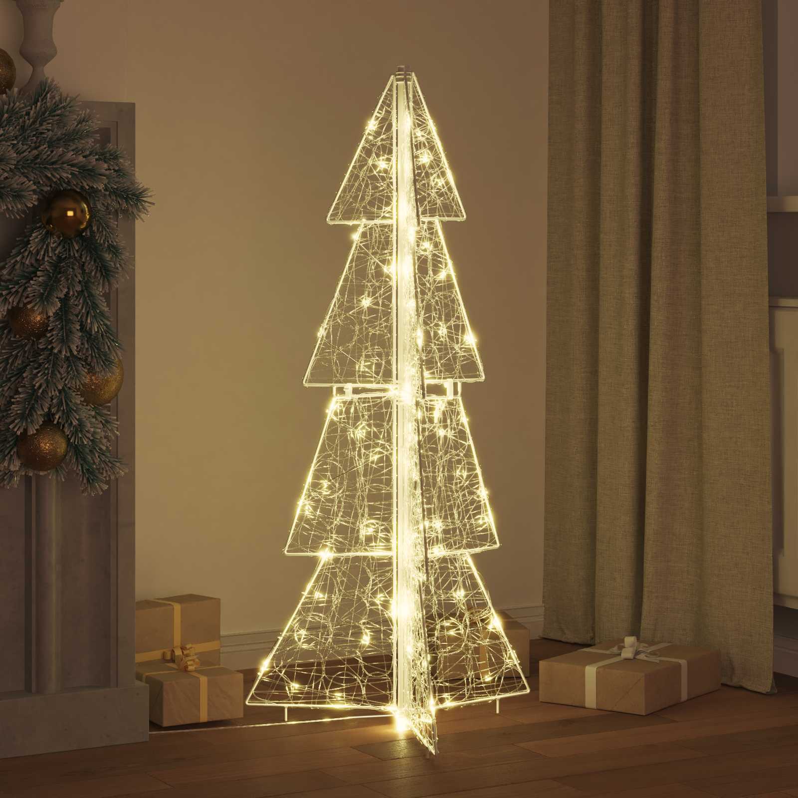 Albero di Natale con 100 LED Bianco caldo 120 cm Acrilico 42019202