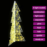 Albero di Natale con 100 LED-Luci decorative natalizie Bianco caldo 120 cm Acrilico 407177