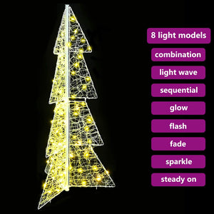 Albero di Natale con 100 LED Bianco caldo 120 cm Acrilico 42019202