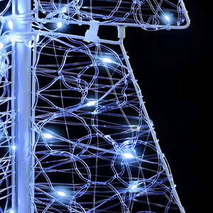 Albero di Natale con 100 LED Bianco Freddo 120 cm Acrilico 42019203