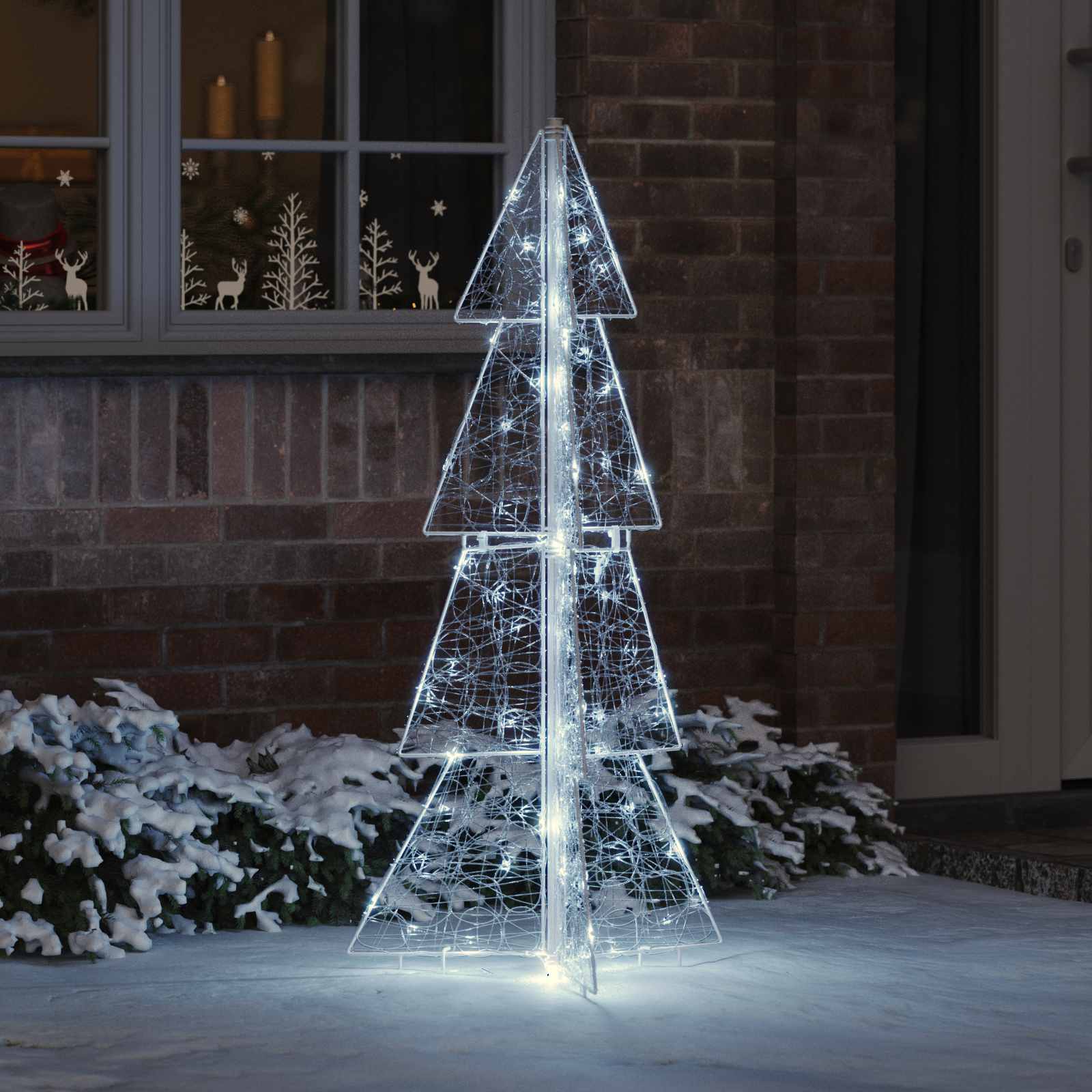 Albero di Natale con 100 LED Bianco Freddo 120 cm Acrilico 42019203