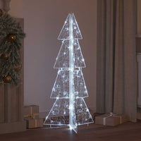 Albero di Natale con 100 LED Bianco Freddo 120 cm Acrilico 42019203