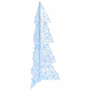 Albero di Natale con 100 LED Bianco Freddo 120 cm Acrilico 42019203