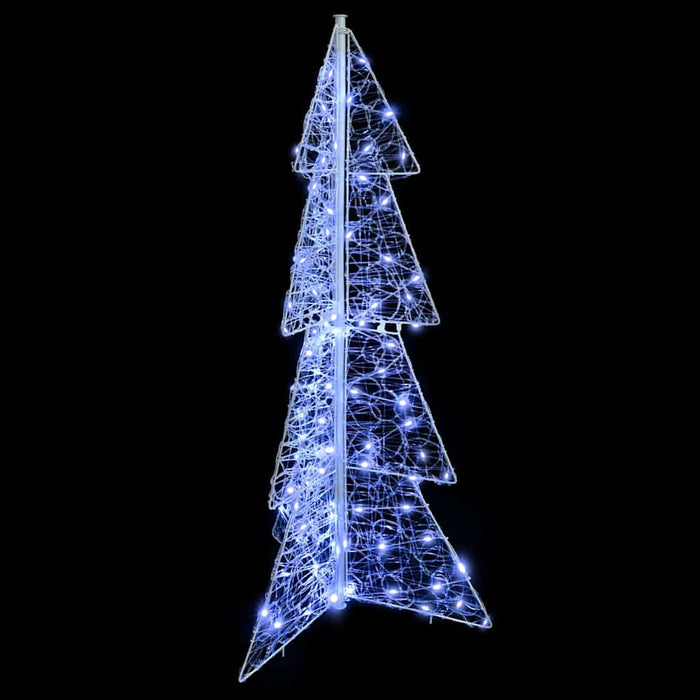 Albero di Natale con 100 LED-Luci decorative natalizie Bianco Freddo 120 cm Acrilico