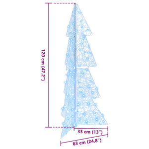 Albero di Natale con 100 LED Bianco Freddo 120 cm Acrilico 42019203