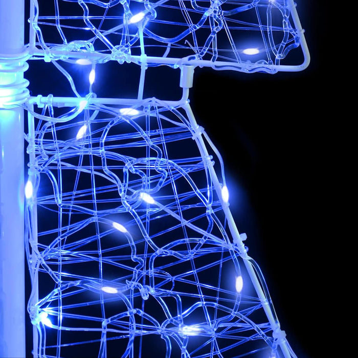 Albero di Natale con 100 LED-Luci decorative natalizie Blu 120 cm Acrilico