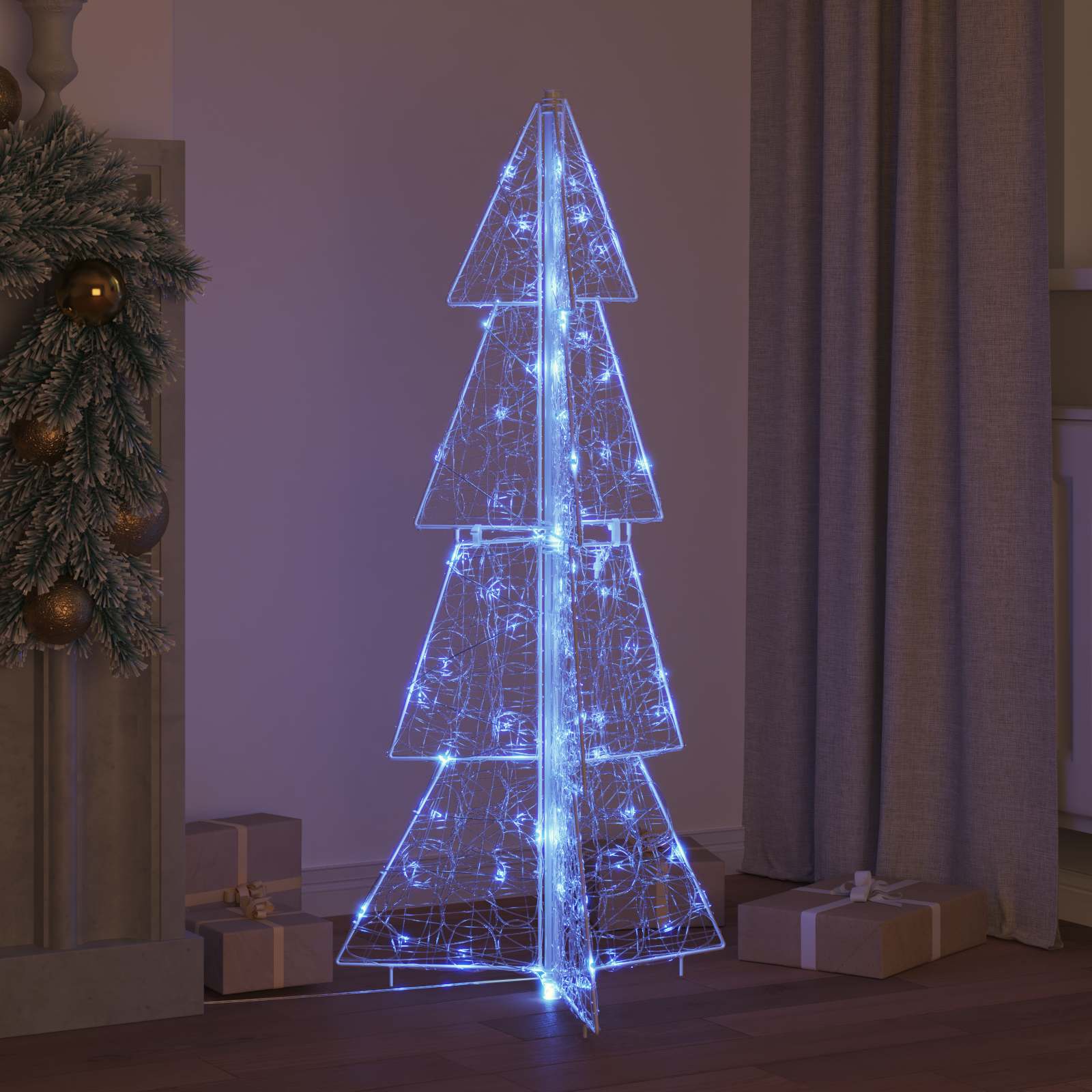 Albero di Natale con 100 LED Blu 120 cm Acrilico 42019204