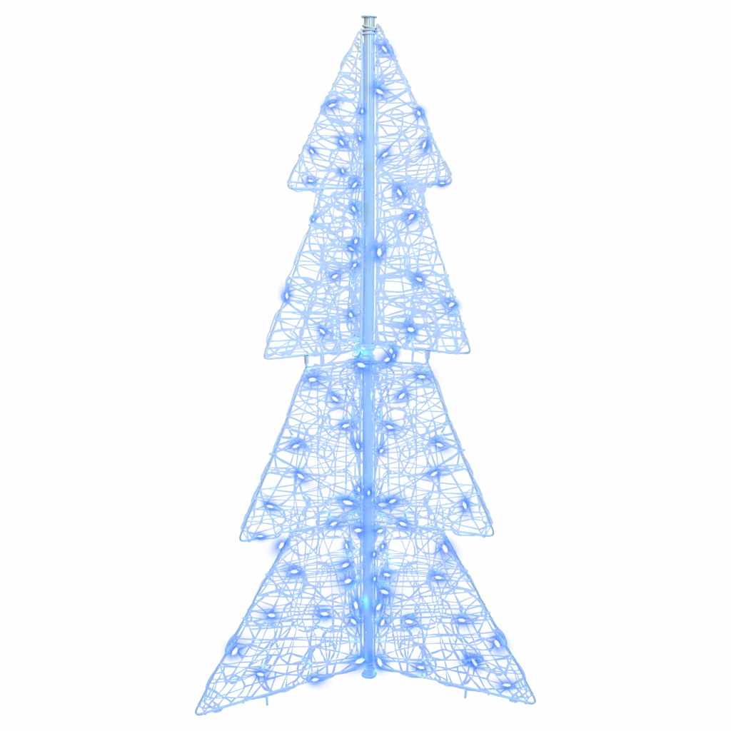 Albero di Natale con 100 LED-Luci decorative natalizie Blu 120 cm Acrilico