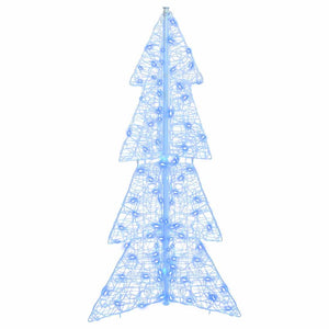 Albero di Natale con 100 LED-Luci decorative natalizie Blu 120 cm Acrilico