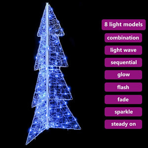 Albero di Natale con 100 LED-Luci decorative natalizie Blu 120 cm Acrilico