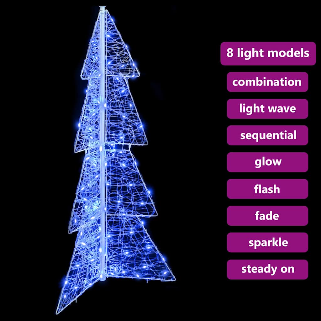 Albero di Natale con 100 LED Blu 120 cm Acrilico 42019204