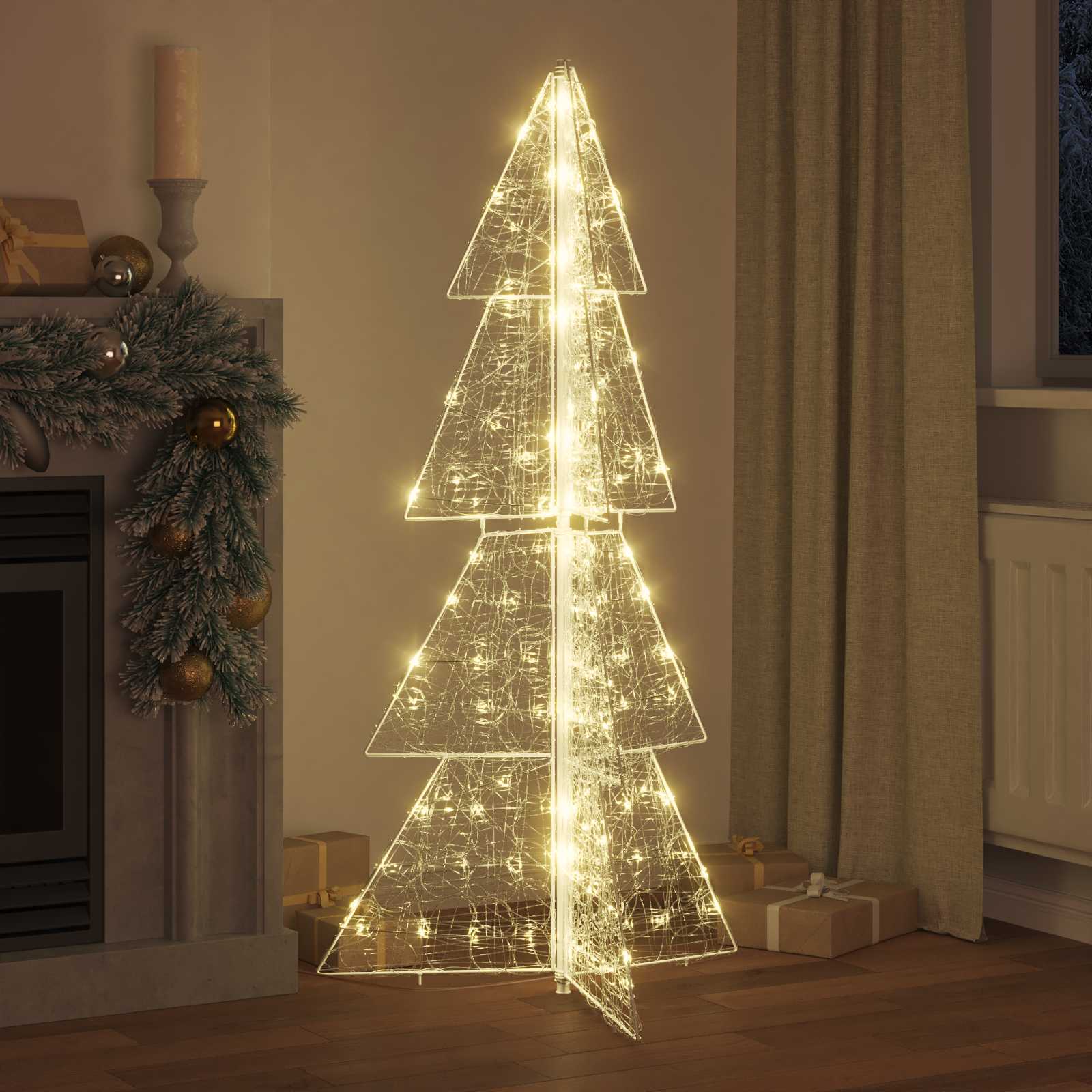 Albero di Natale con 160 LED Bianco caldo 150 cm Acrilico 42019206