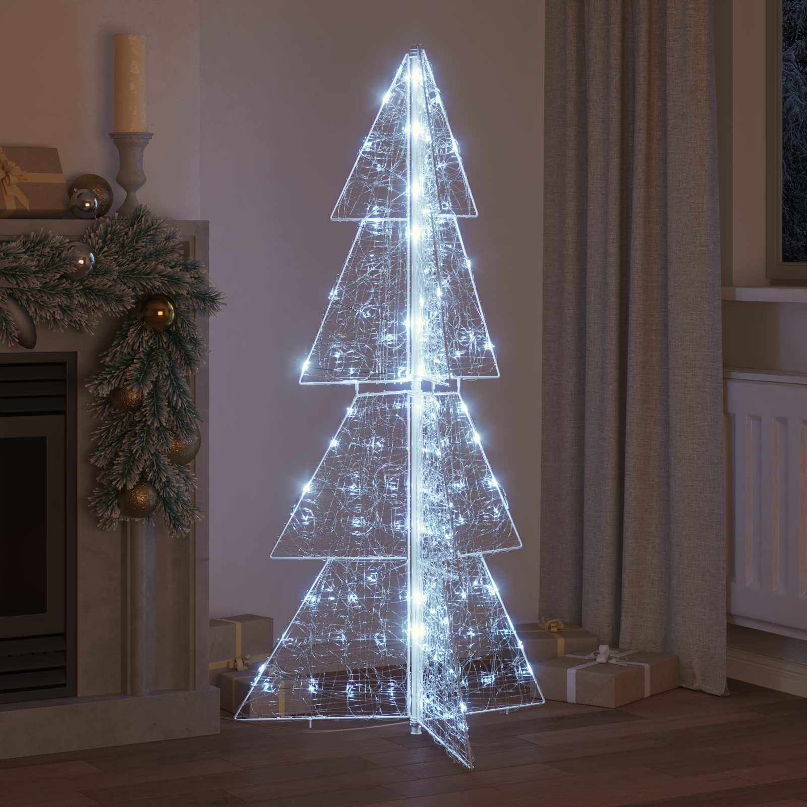 Albero di Natale con 160 LED Bianco Freddo 150 cm Acrilico 42019207