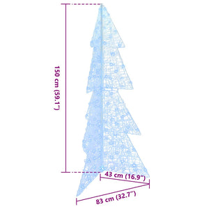 Albero di Natale con 160 LED Bianco Freddo 150 cm Acrilico 42019207