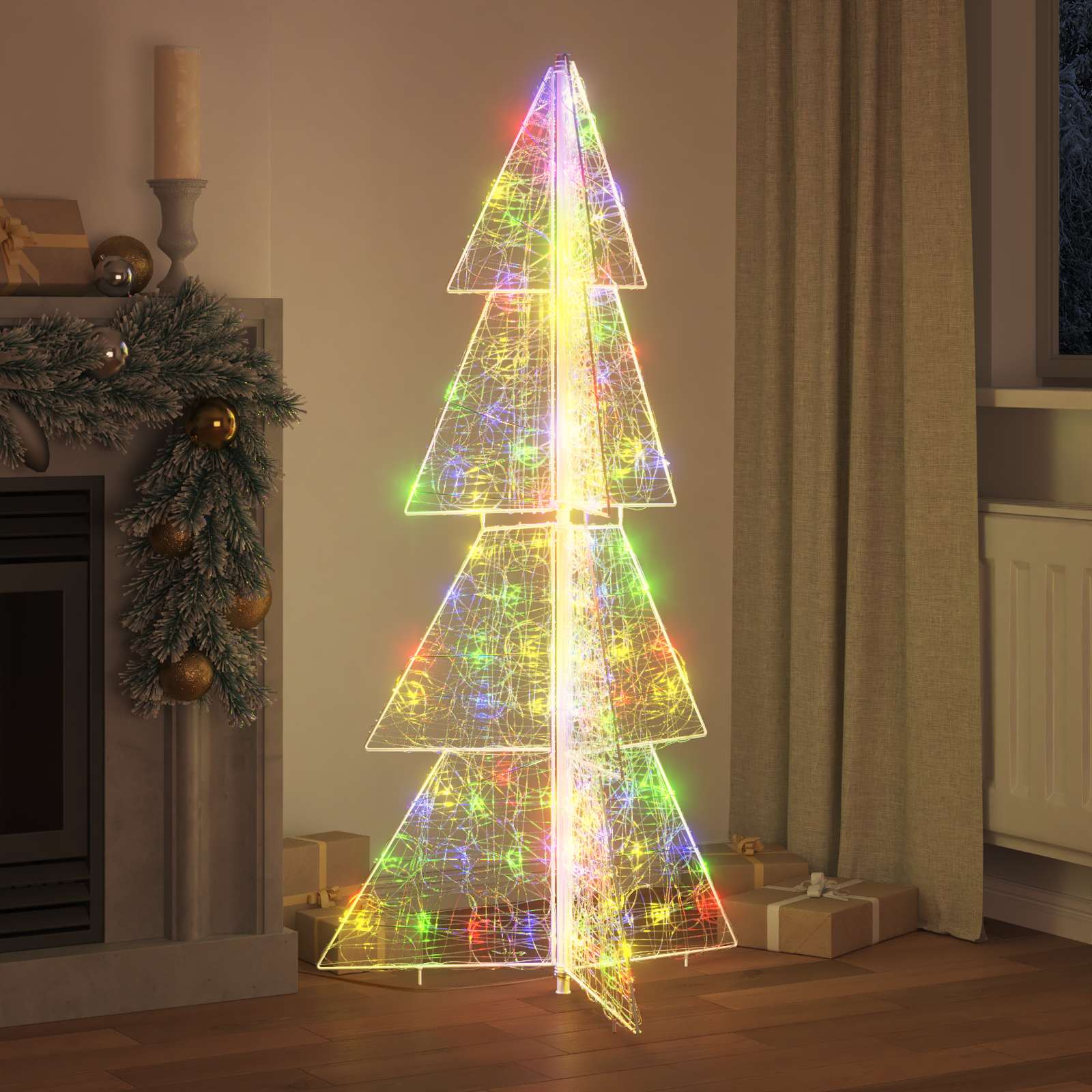 Albero di Natale con 160 LED Multicolore 150 cm Acrilico 42019209