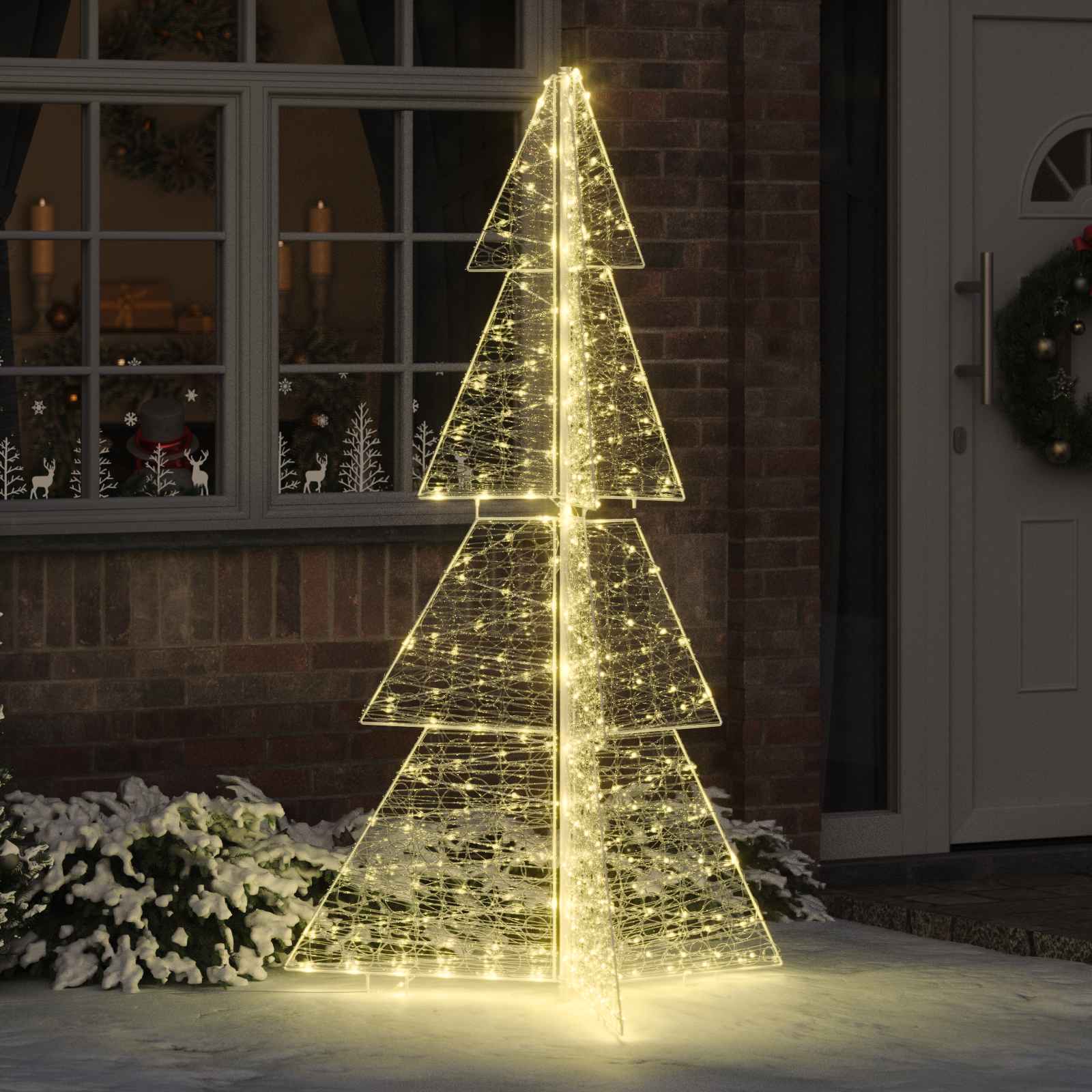 Albero di Natale con 240 LED Bianco caldo 180 cm Acrilico 42019210