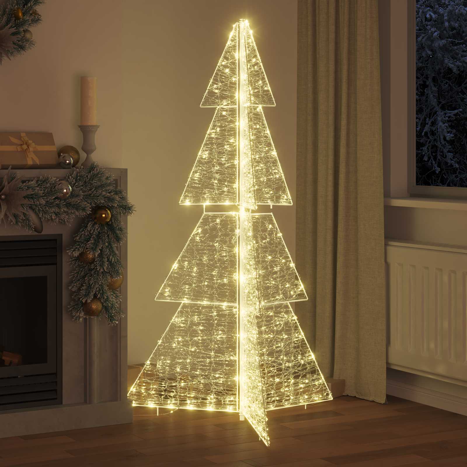 Albero di Natale con 240 LED Bianco caldo 180 cm Acrilico 42019210