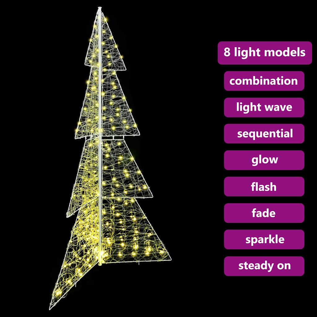 Albero di Natale con 240 LED-Luci decorative natalizie Bianco caldo 180 cm Acrilico 632896