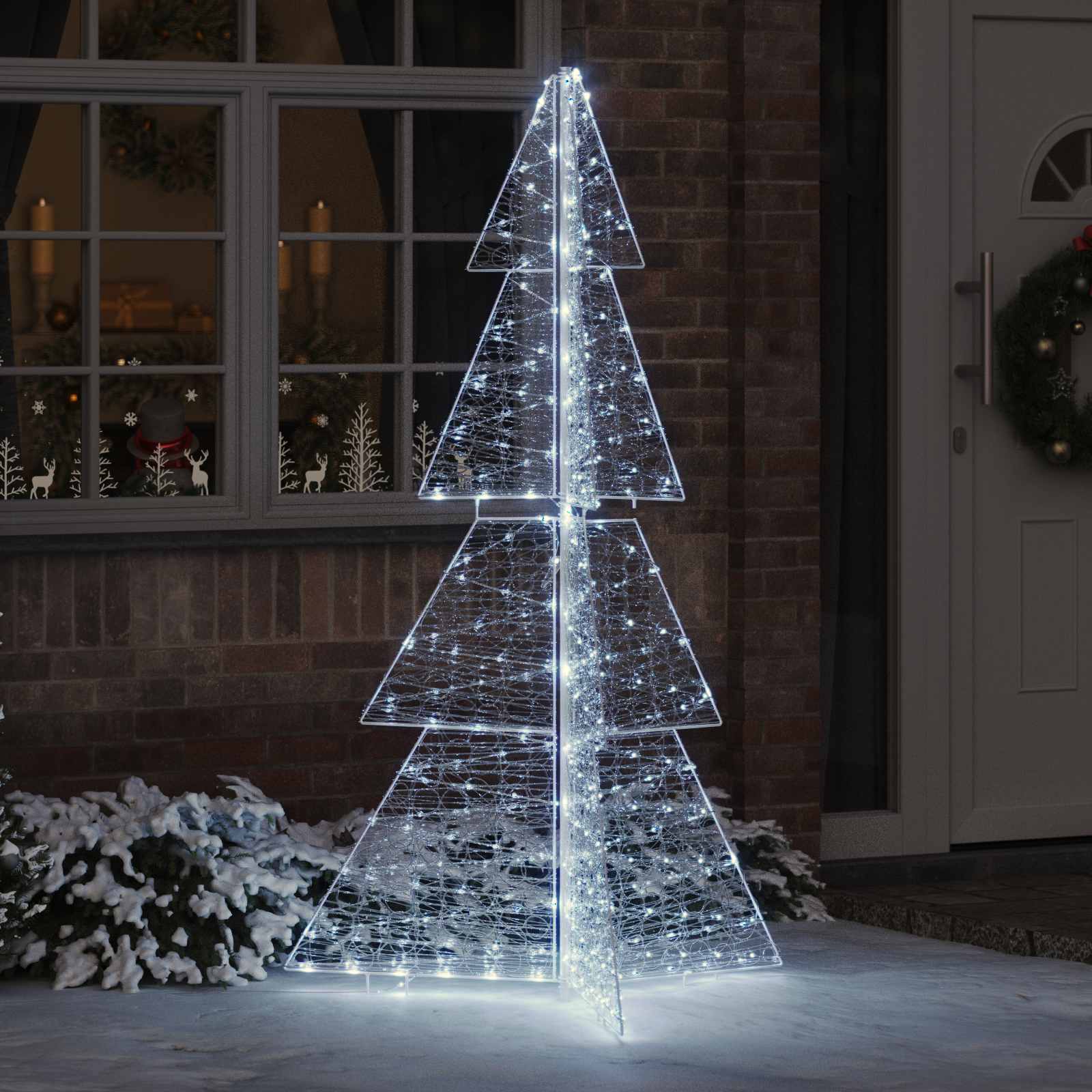 Albero di Natale con 240 LED Bianco Freddo 180 cm Acrilico 42019211