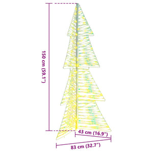 Albero di Natale con 160 LED-Luci decorative natalizie Bianco caldo 150 cm PET 648843