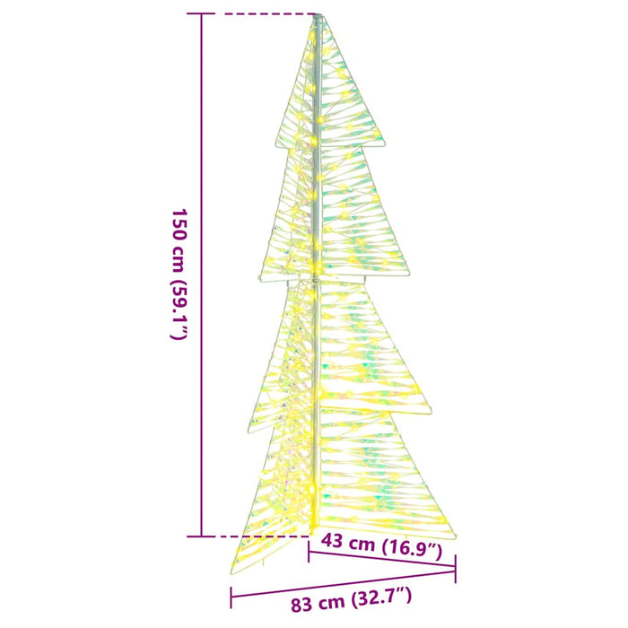 Albero di Natale con 160 LED-Luci decorative natalizie Bianco caldo 150 cm PET 648843