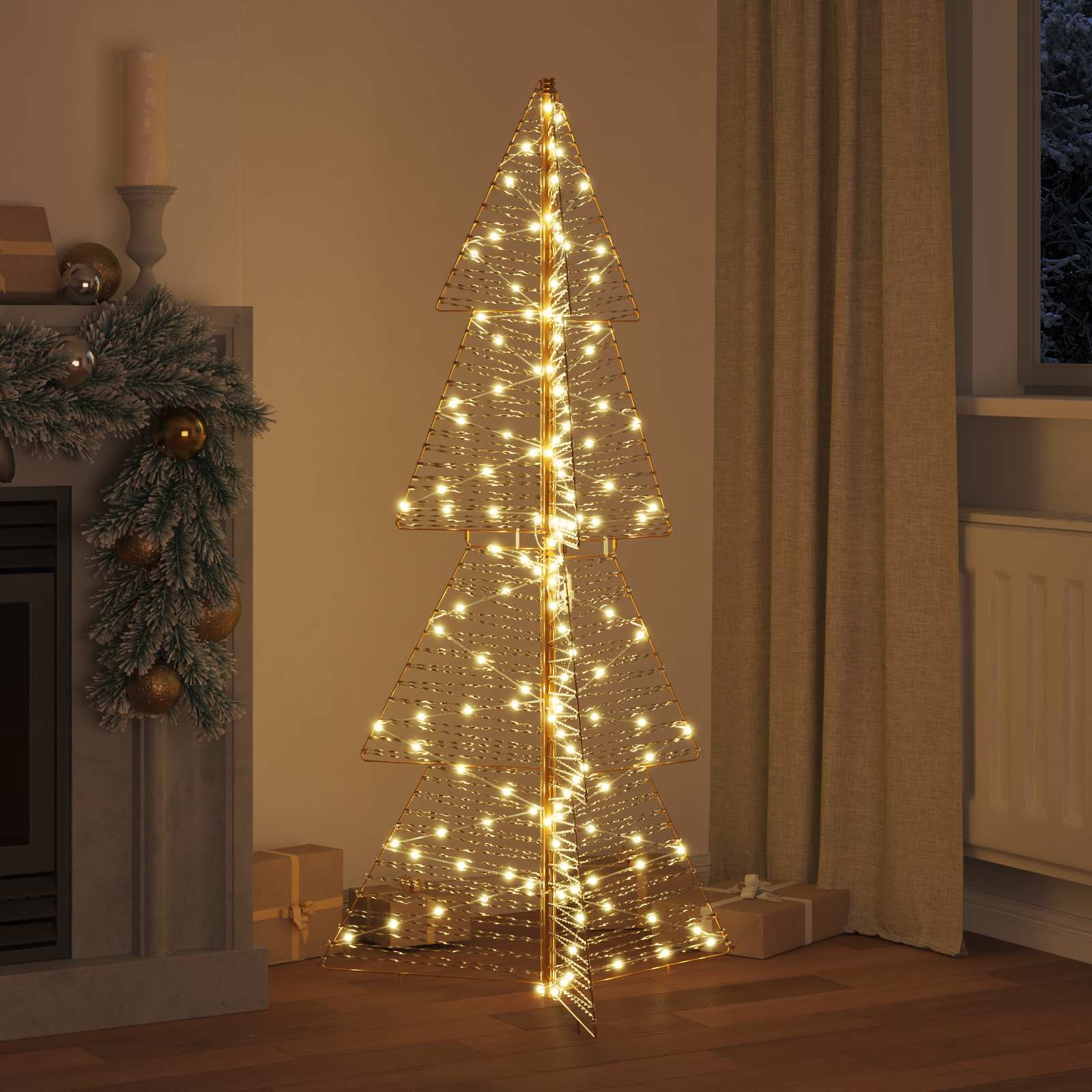 Albero di Natale con 160 LED Bianco caldo 150 cm PET 42019218