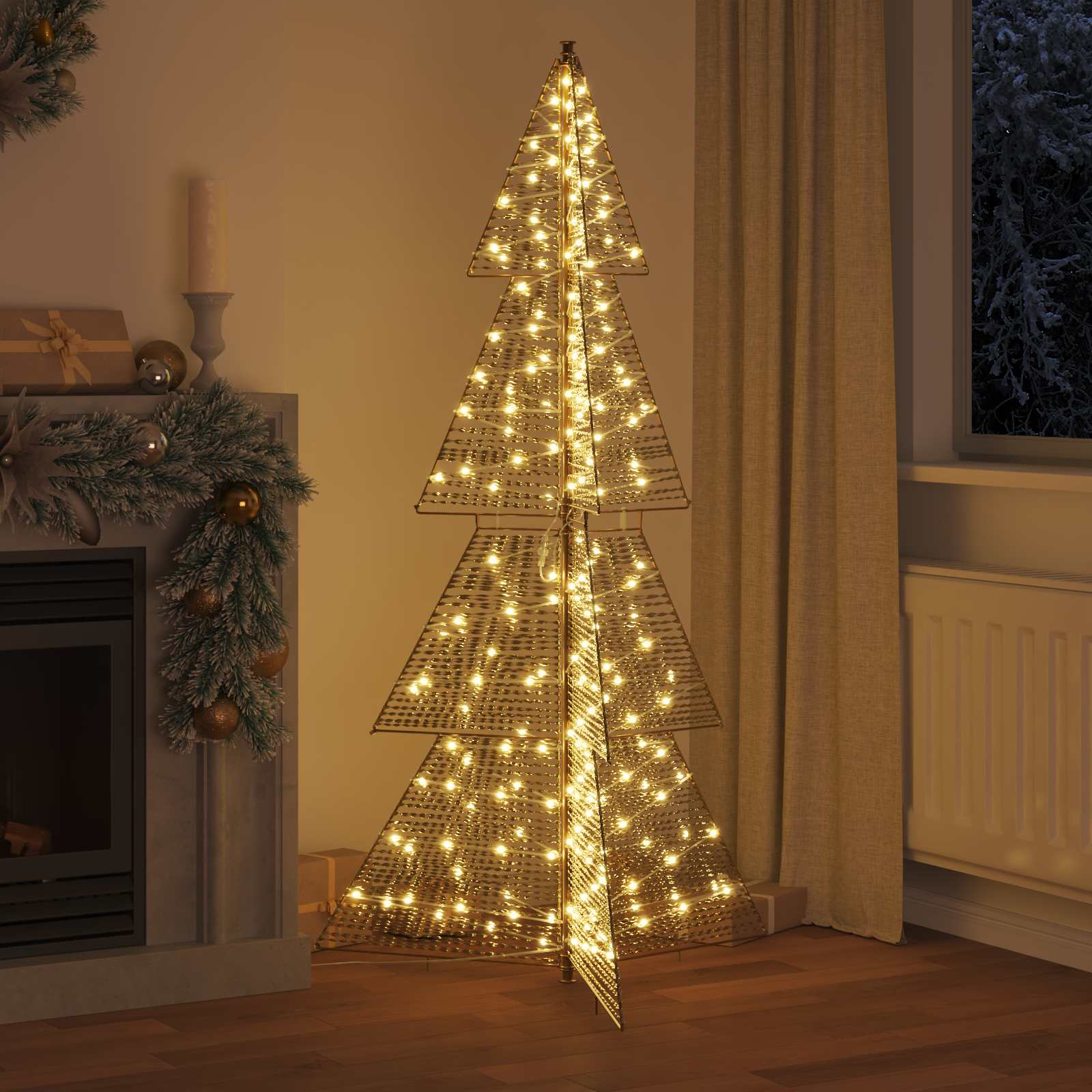 Albero di Natale con 240 LED Bianco caldo 180 cm PET 42019219