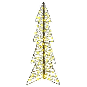 Albero di Natale con 100 LED-Luci decorative natalizie Bianco caldo 120 cm Rattan