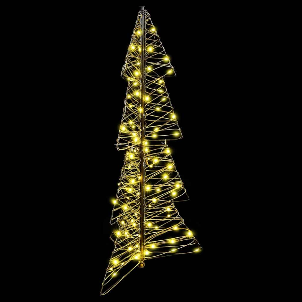 Albero di Natale con 100 LED-Luci decorative natalizie Bianco caldo 120 cm Rattan