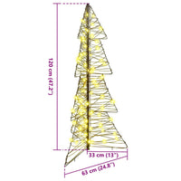 Albero di Natale con 100 LED-Luci decorative natalizie Bianco caldo 120 cm Rattan