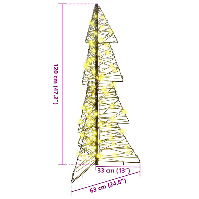 Albero di Natale con 100 LED-Luci decorative natalizie Bianco caldo 120 cm Rattan