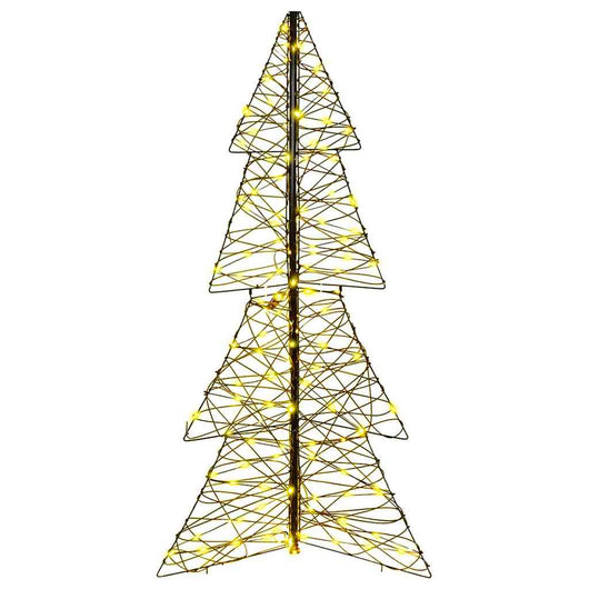 Albero di Natale con 160 LED Bianco caldo 150 cm Rattan 42019221
