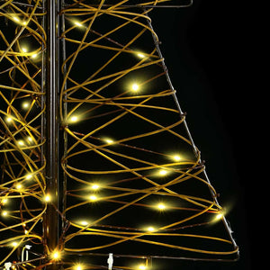 Albero di Natale con 240 LED-Luci decorative natalizie Bianco caldo 180 cm Rattan 901590