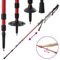 Racchette da neve 3 in 1 con bastoni da trekking Rosso 42021423